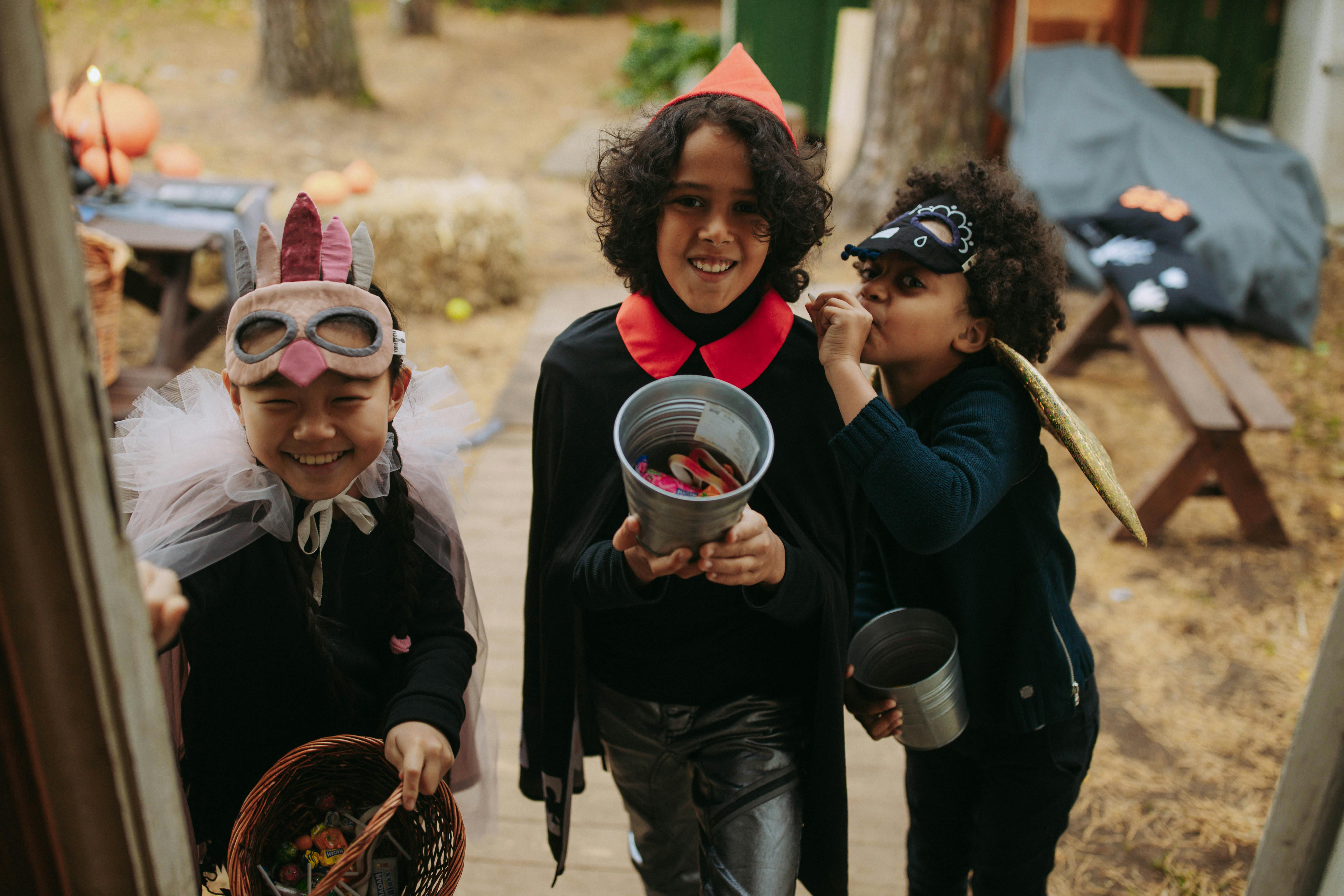 Children in halloween costumes
